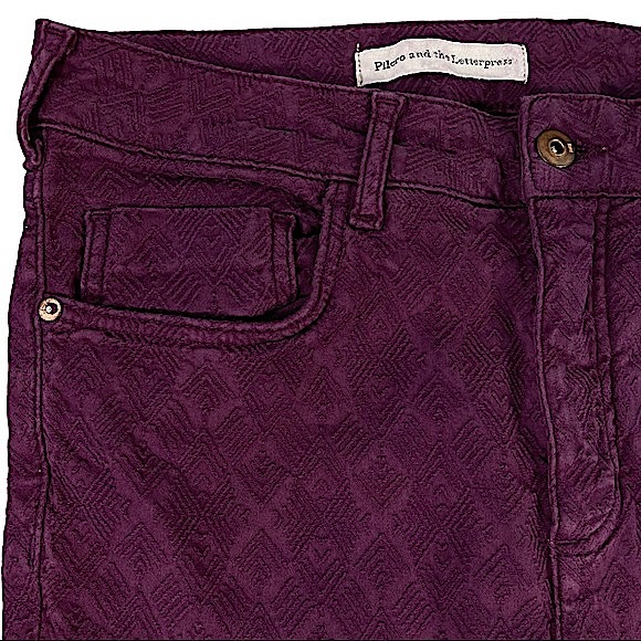 Pilcro & The Letterpress Script size 30 textured maroon skinny pants - Picture 5 of 16